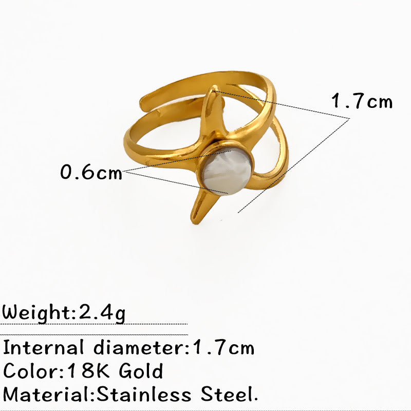 Wholesale Fashionable Titanium Steel Ring Inlaid with Natural Stone