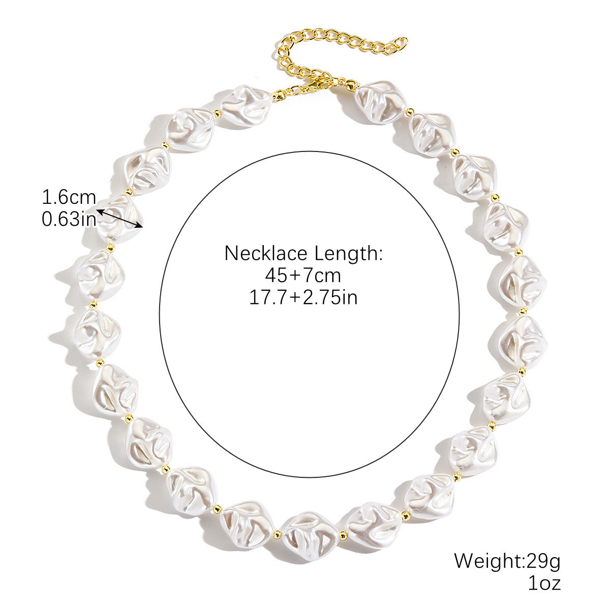 Wholesale Multi-Layered Baroque Imitation Flat Pearl Necklace Light Luxury and High-End Pearl Necklace for Women