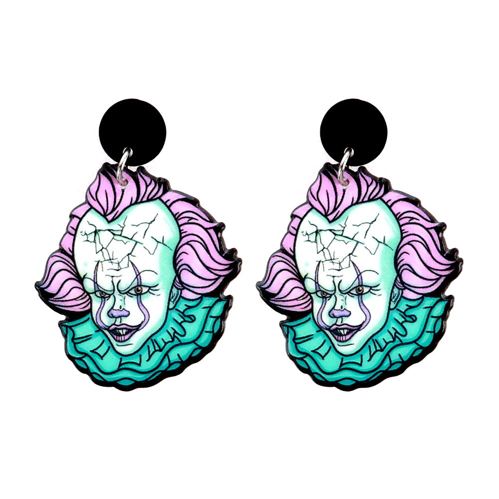 Wholesale Halloween Horror Evil Head Acrylic  Earrings