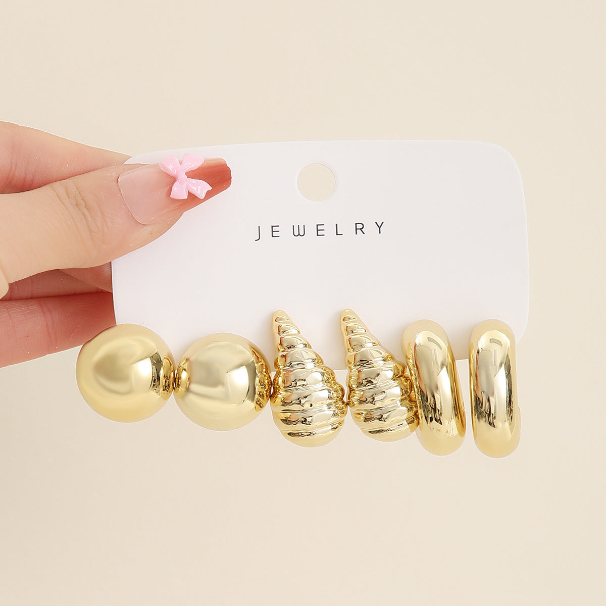 Wholesale  Gold Plated Ring Teardrop Earrings