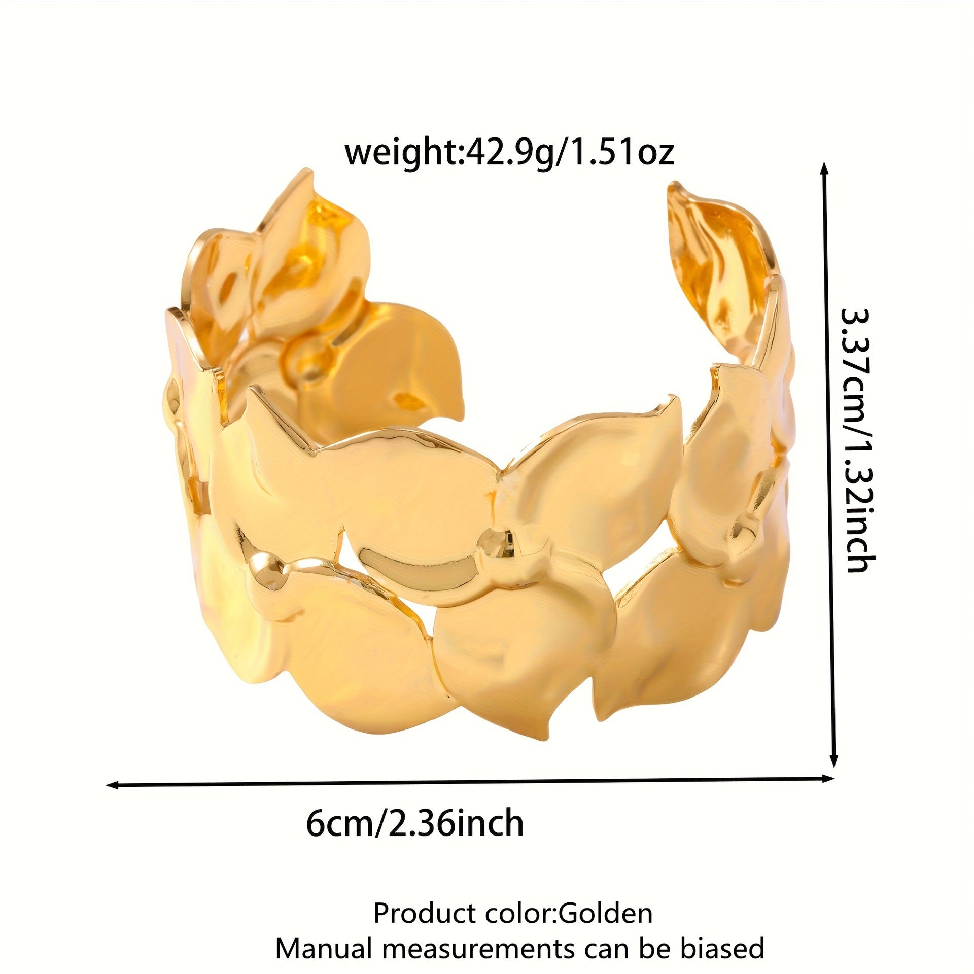 Wholesale Light Luxury Stainless Steel Open Cuff Bracelet with Cutout Design