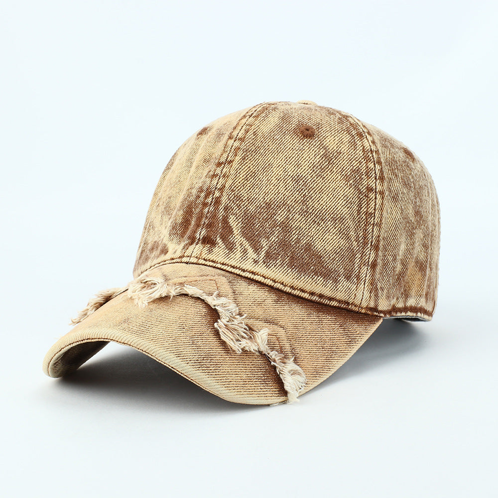 Wholesale Vintage Raw Edge Washed Distressed Denim Baseball Cap ACC-HT-RongZhao021