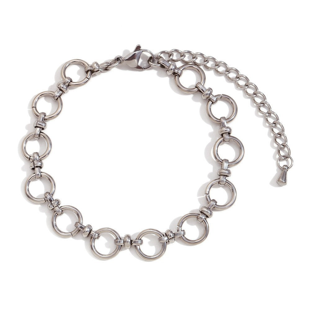 Wholesale Fashion Geometric Rhinestone Stainless Steel Bracelet For Women DIY Jewelry Accessory Travel Souvenir And Gift