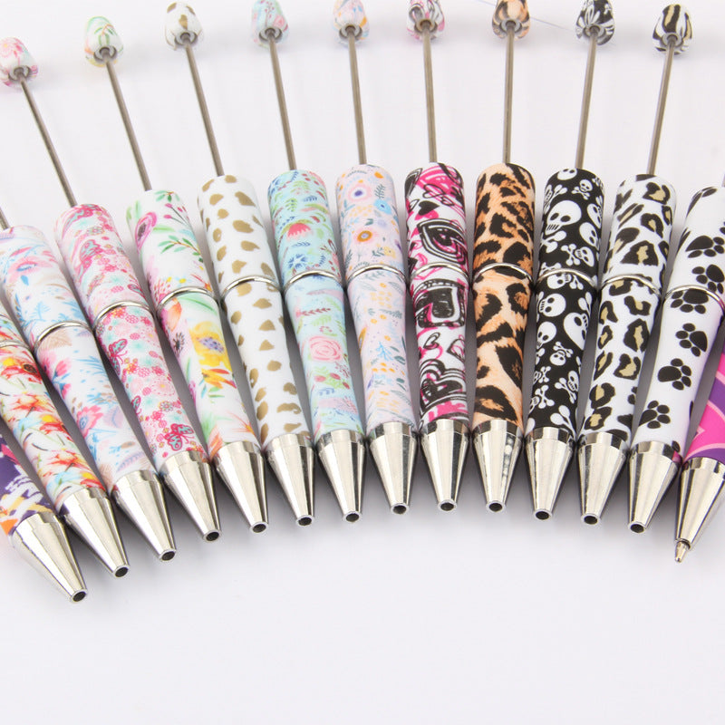 Wholesale Beadable Pens Leopard Print Floral Cow Independence Day Print DIY Beaded Pens ACC-PN-JinBN015