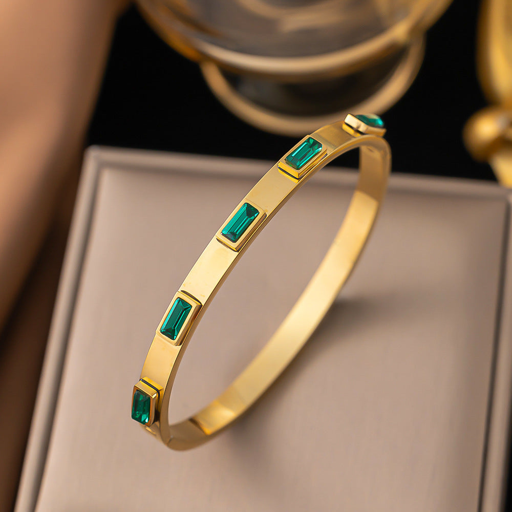 Wholesale 18K Gold Bamboo Titanium Steel Bracelet ACC-BT-Qinji006