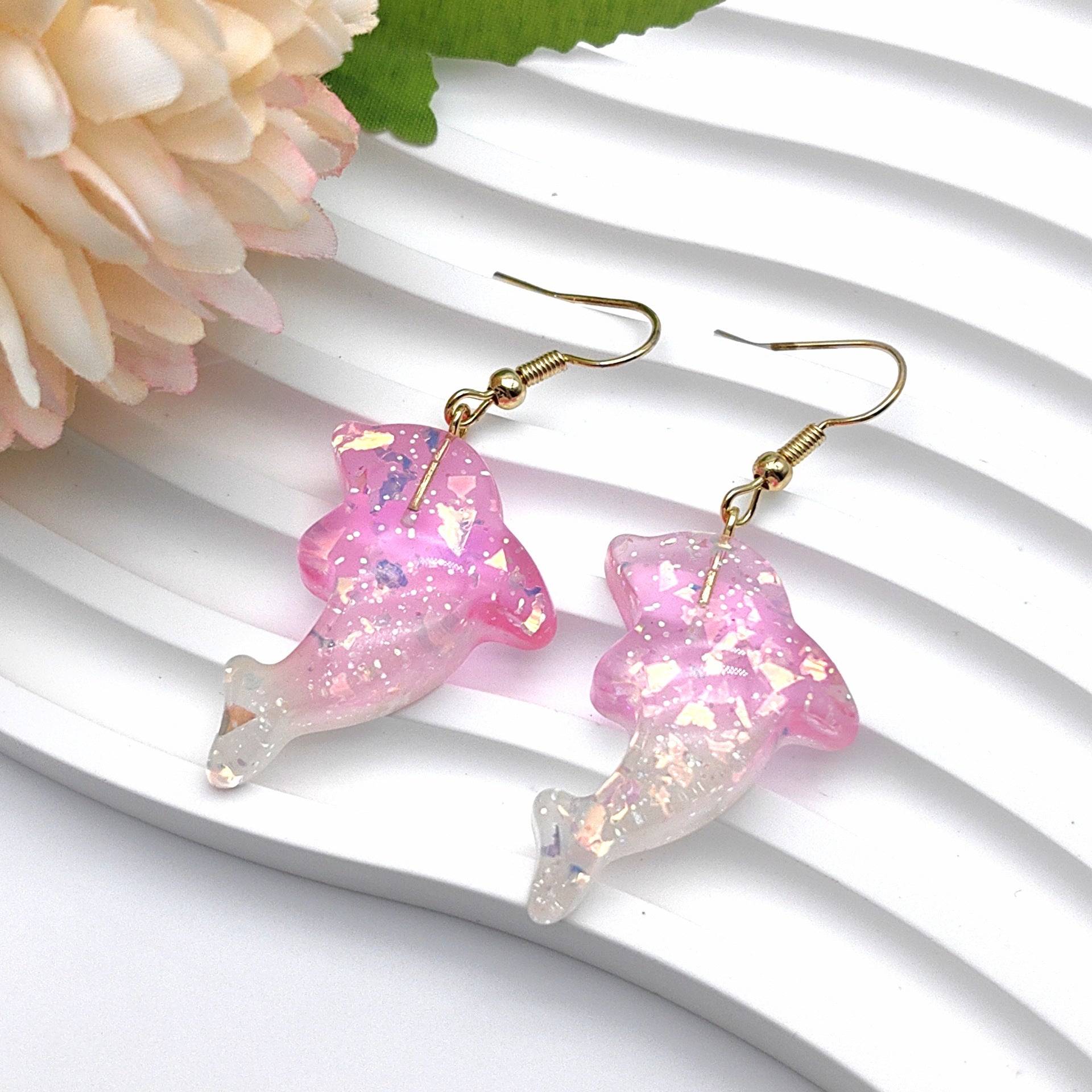 Wholesale Summer Resin Dolphin Fish Starfish Shell Earrings ACC-ES-Xizhao017
