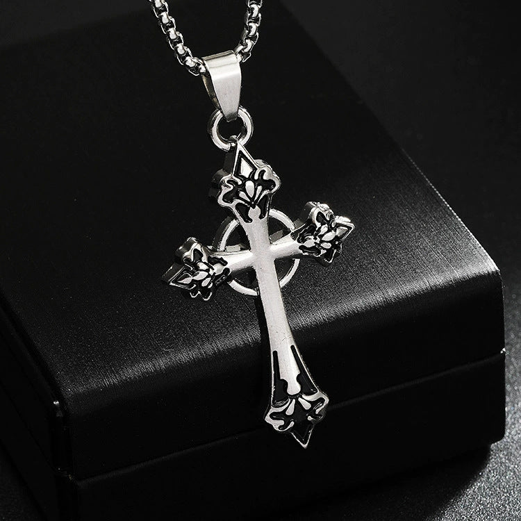 Wholesale Titanium Steel  Cross Necklace  Hip-Hop All-Match Pendant Necklaces
