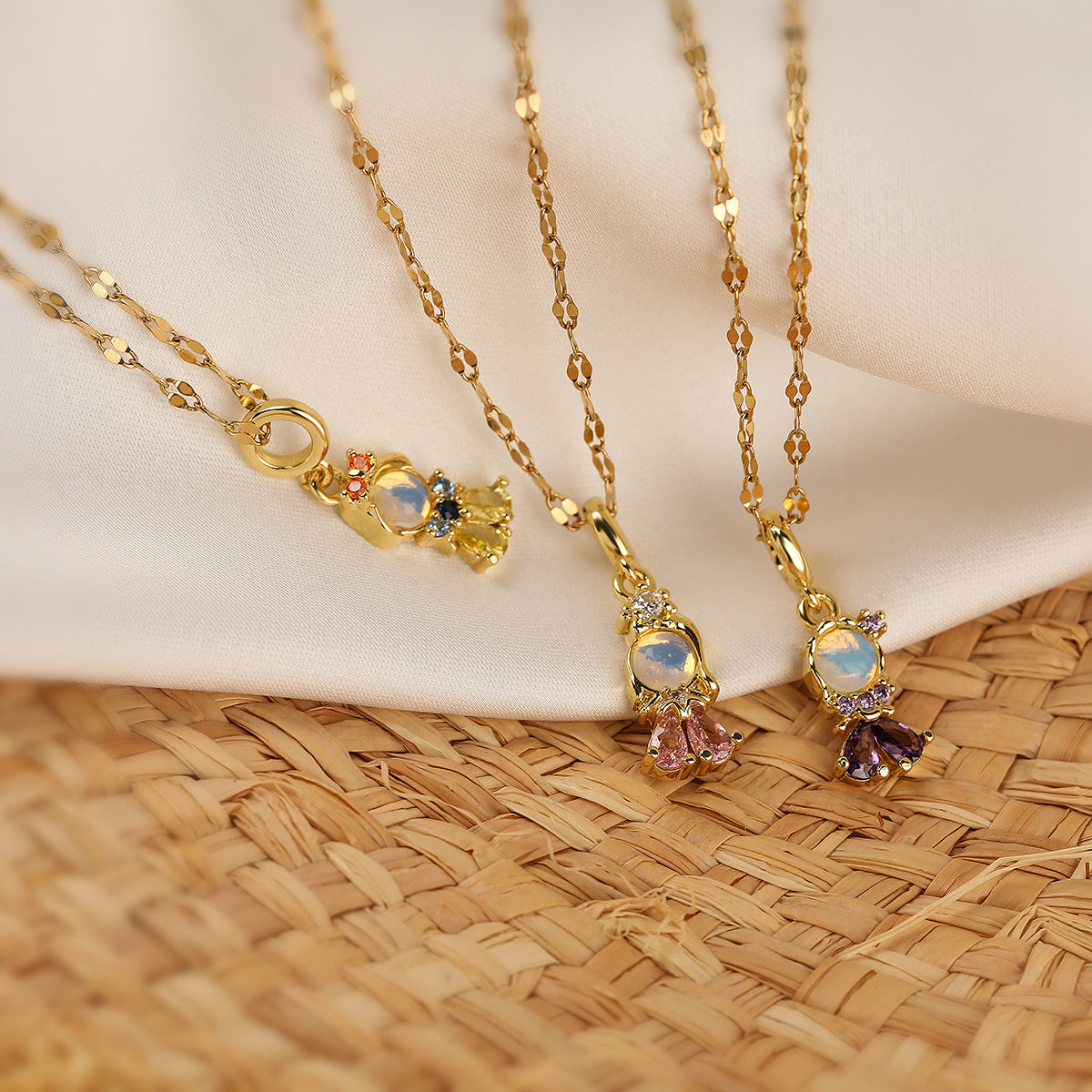 Wholesale Copper Plated True Gold Zircon Necklace ACC-NE-AG006