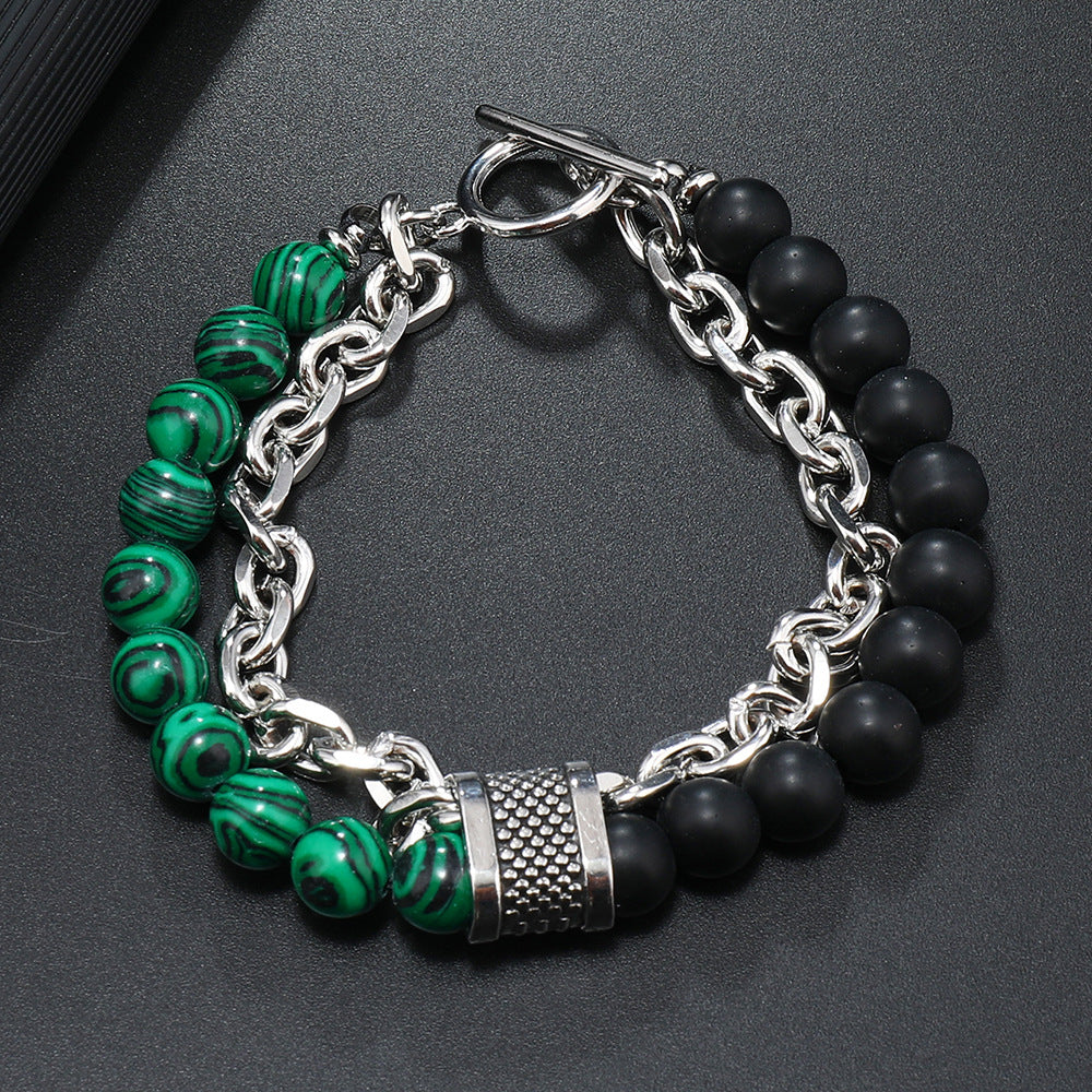 Wholesale  3PCS Men' s beaded natural stone bracelet