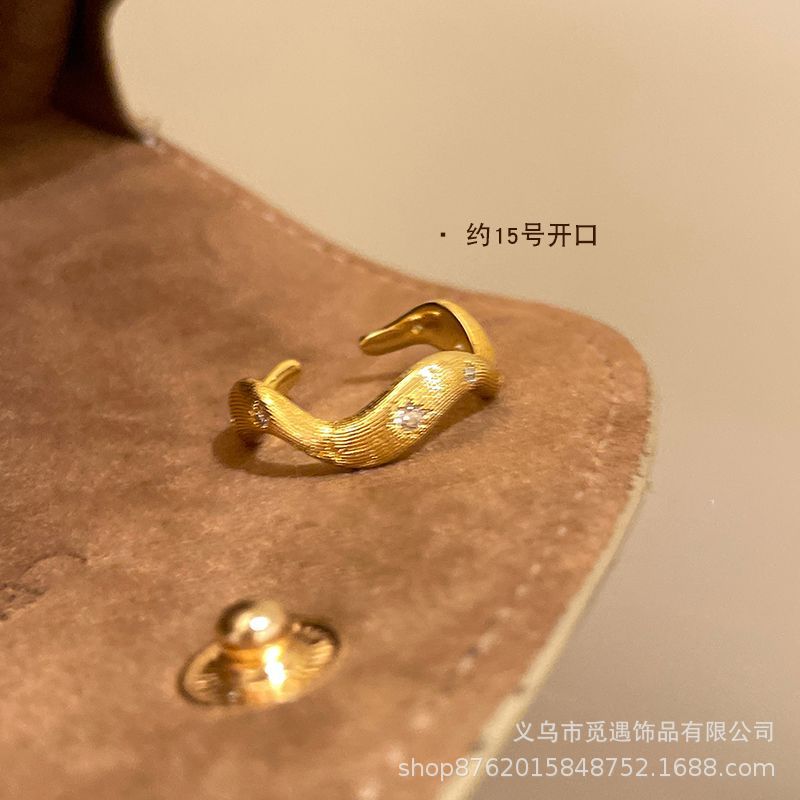 Wholesale Alloy Vintage Zircon Ring Adjustable Women' s Fashion Accessory
