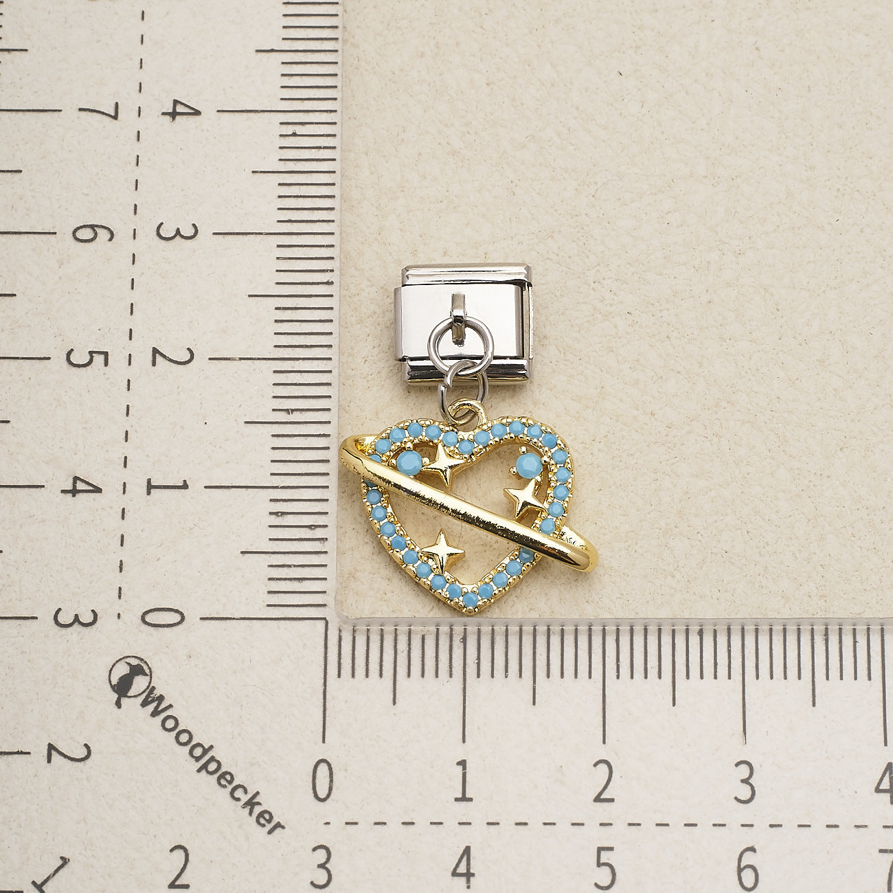 Wholesale Stainless Steel Electroplated Light Blue Heart Sun Seahorse Charm Bracelet DIY Fashion Accessory Gift