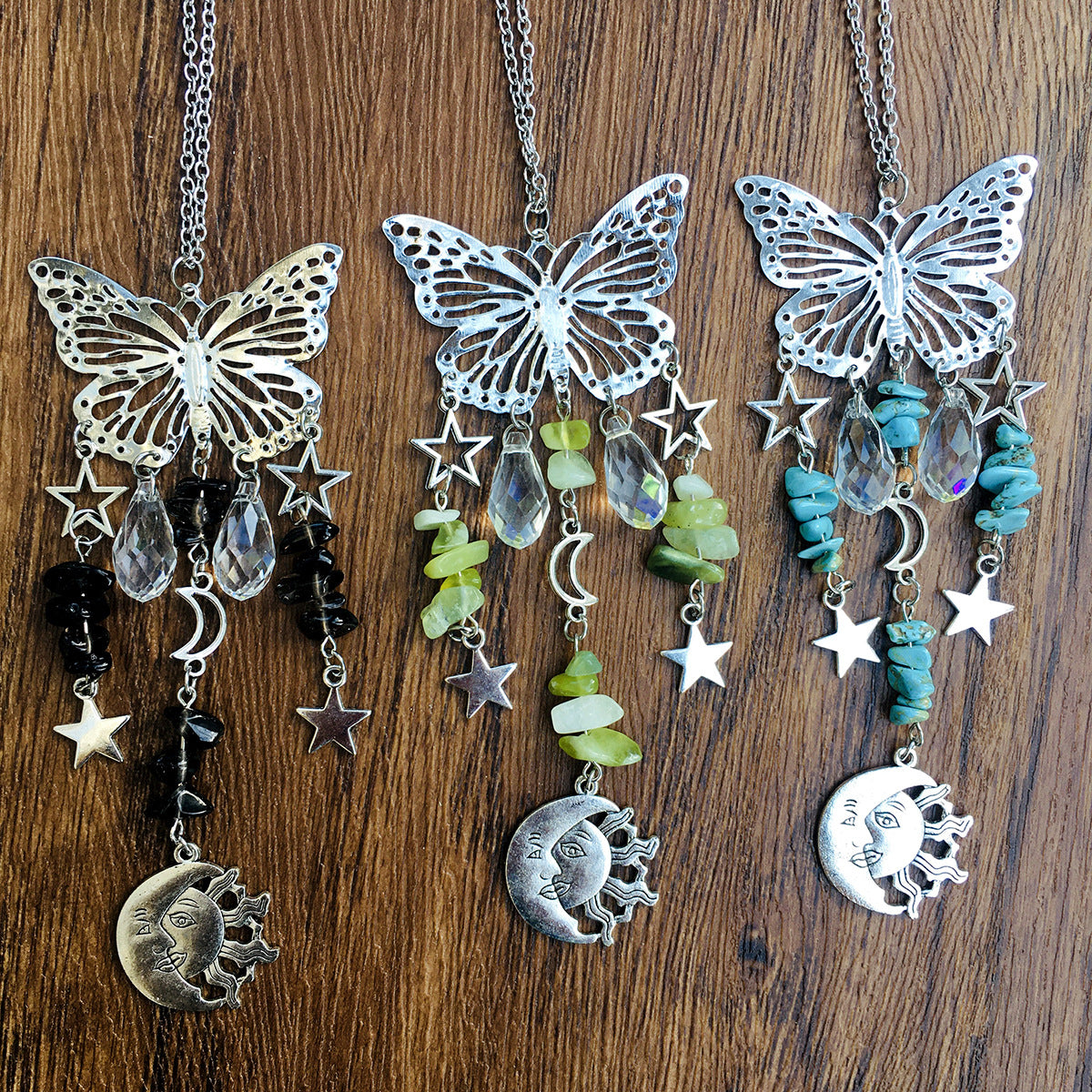 Wholesale Suncatcher Butterfly Sun Moon Crystal Ball Wind Chime ACC-WS-RongGuan001