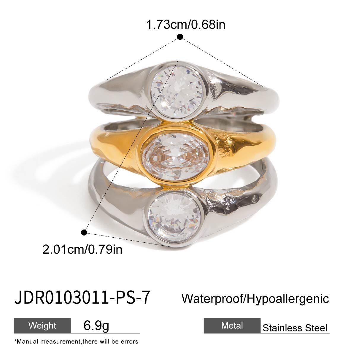 Wholesale  Zircon Ring Stainless Steel Non-Fading Jewelry