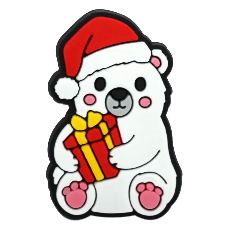 Wholesale  Random 100pcs Christmas animal-themed PVC Soft Rubber Shoe Buckle Decoration