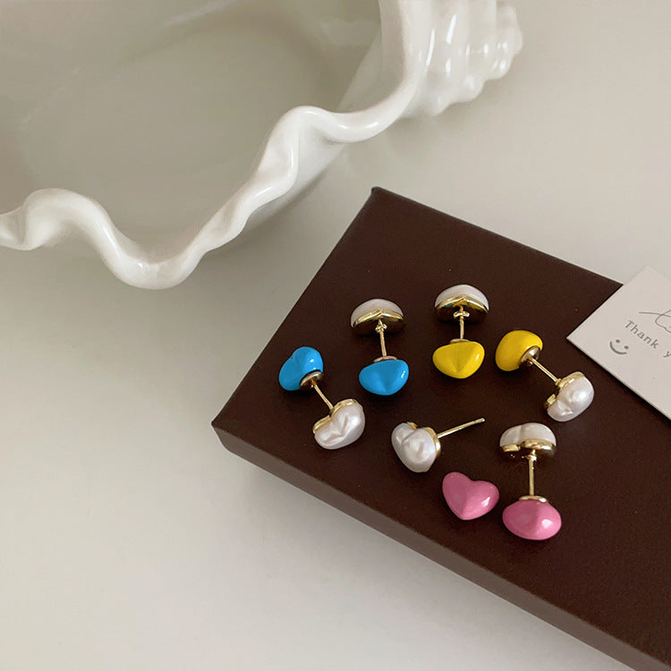 Wholesale  Oil Dropping Love Earrings