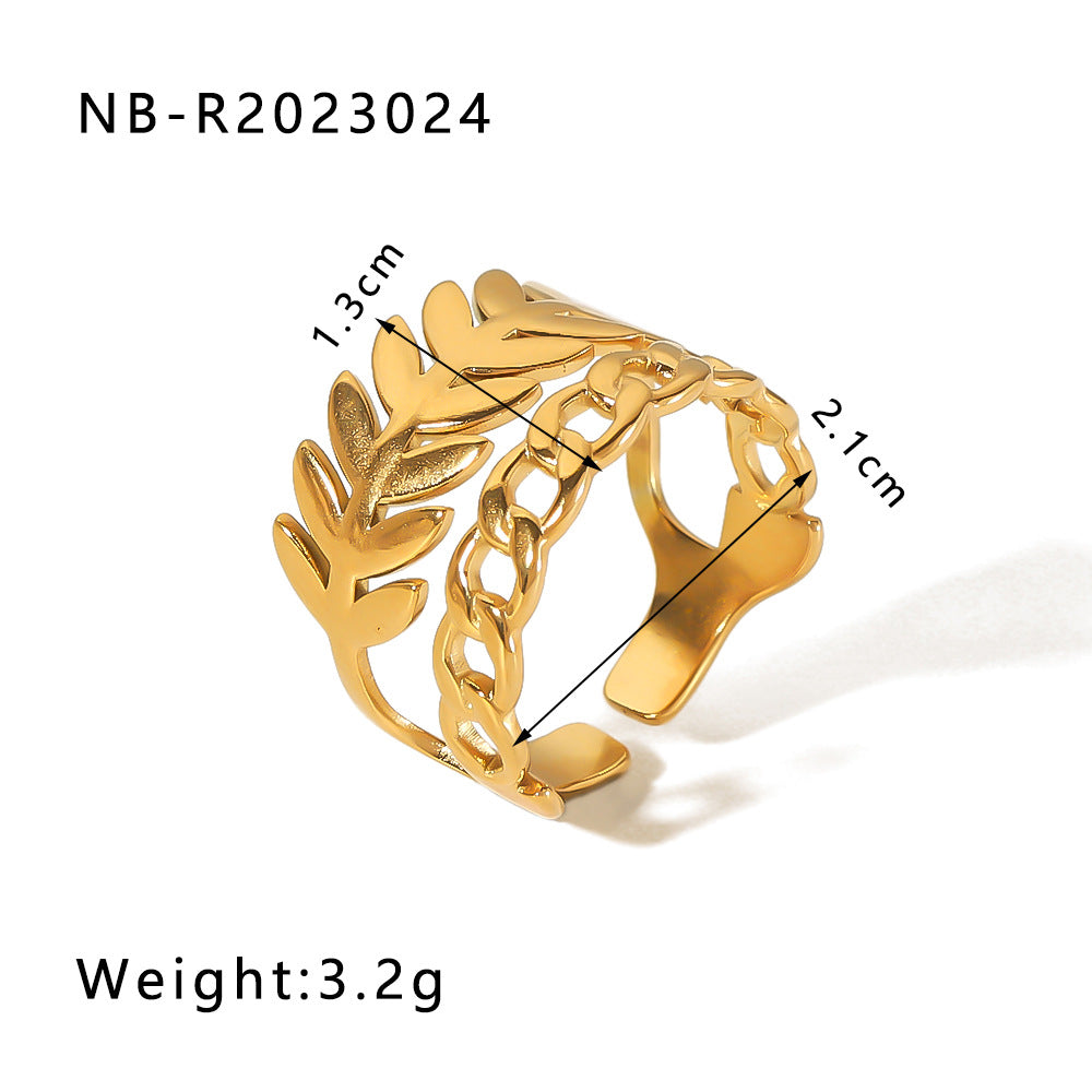 Wholesale Stainless Steel Open Ring Heart Shape Geometric Titanium Steel Ring ACC-RS-Xiny001