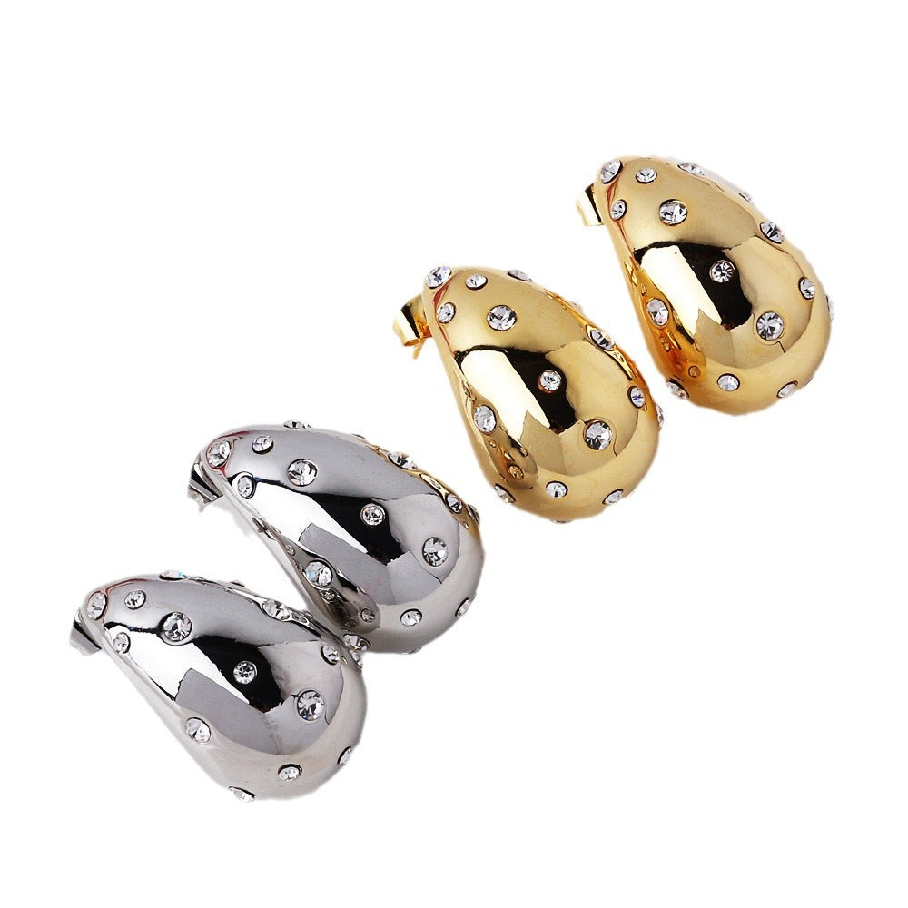 Wholesale Hollow Water Drop Titanium Steel Earrings ACC-ES-QianHui001