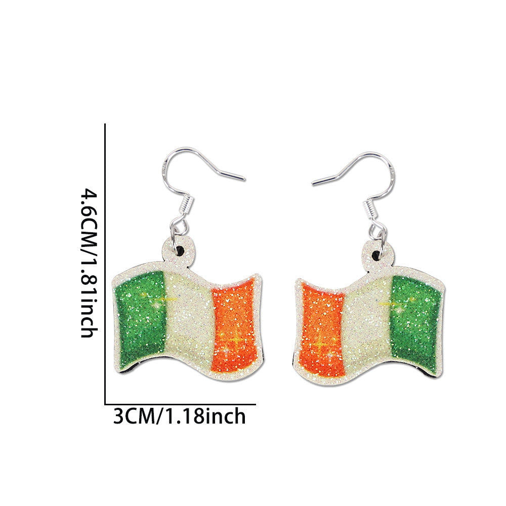 Wholesale St. Patrick's Day Earrings Green Clover Hat Earrings