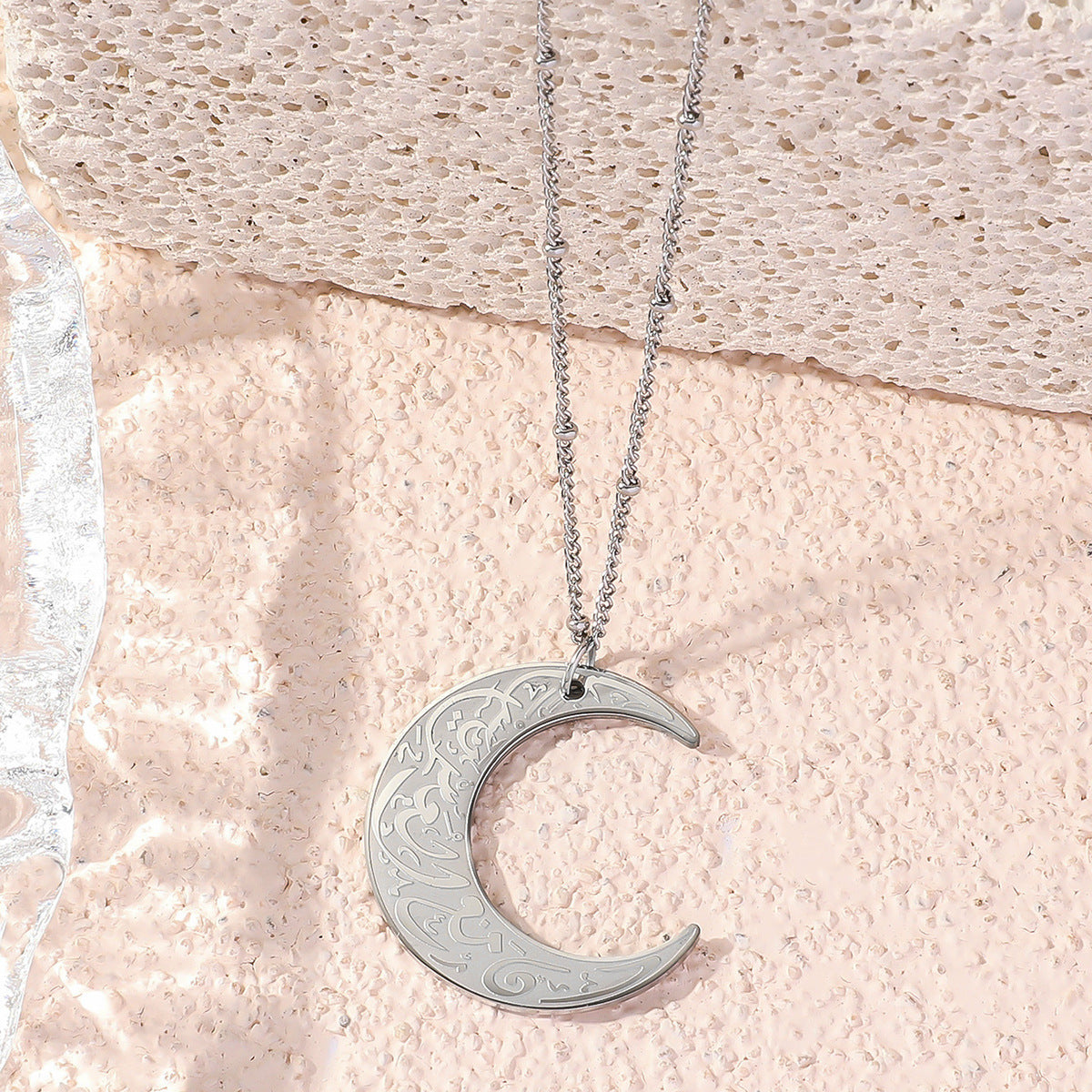 Wholesale  moon titanium steel  necklace