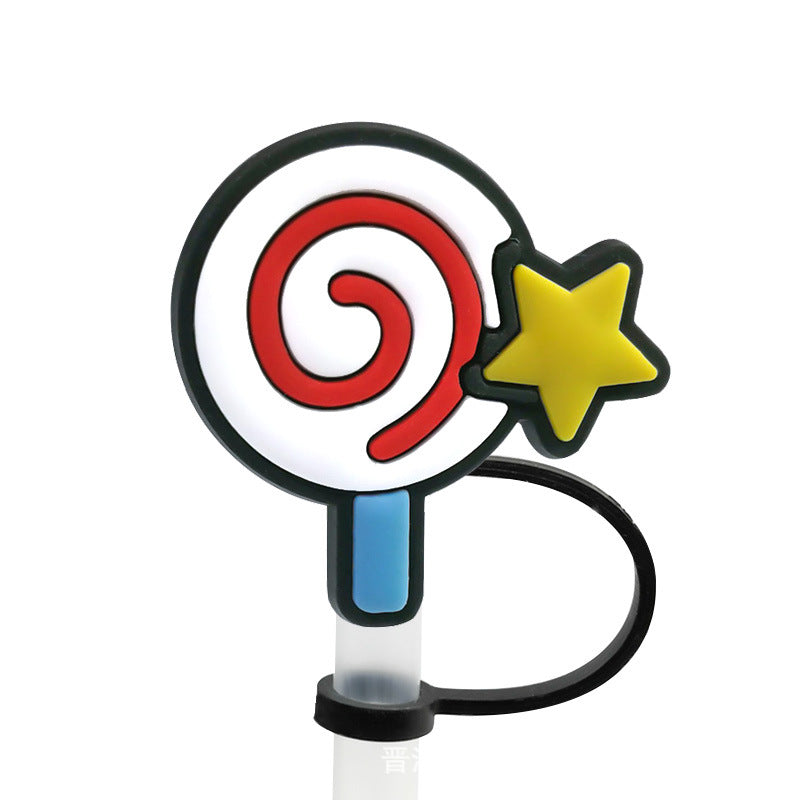 Wholesale 10PCS 7-8mm BOO Creative Silicone Straw Tube Cap Straw Decoration