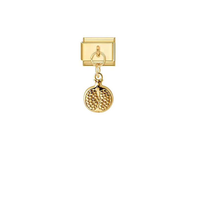 Wholesale Trendy Gold Plated Grape Pendant Jewelry Accessory Stainless Steel Fruit Charm For DIY Craft And Boutique Resale