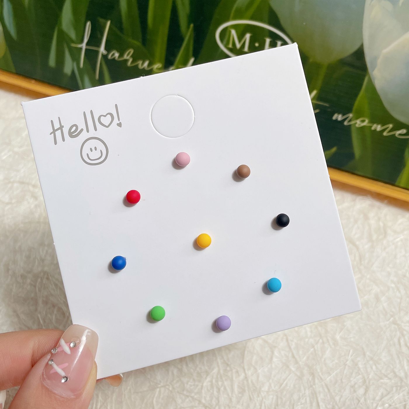 Wholesale Sweet and fresh silver needle small floral and fruit earrings