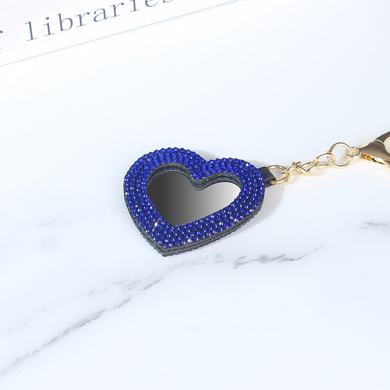 Wholesale Cute Diamond Small Heart Mirror Keychains ACC-KC-RuiJie004