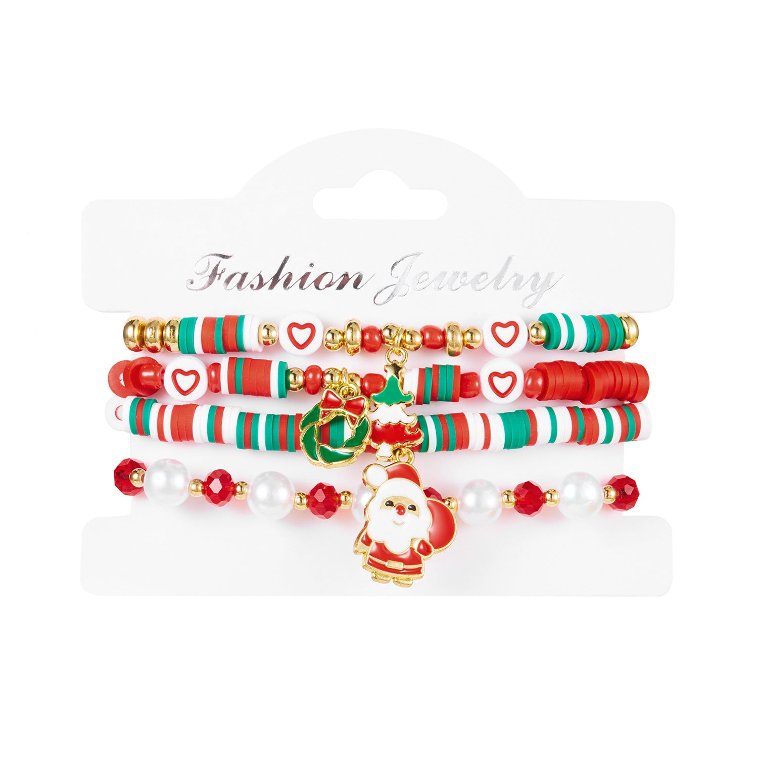 Insieme all'ingrosso del braccialetto del strass in rilievo variopinto di giorno di Natale