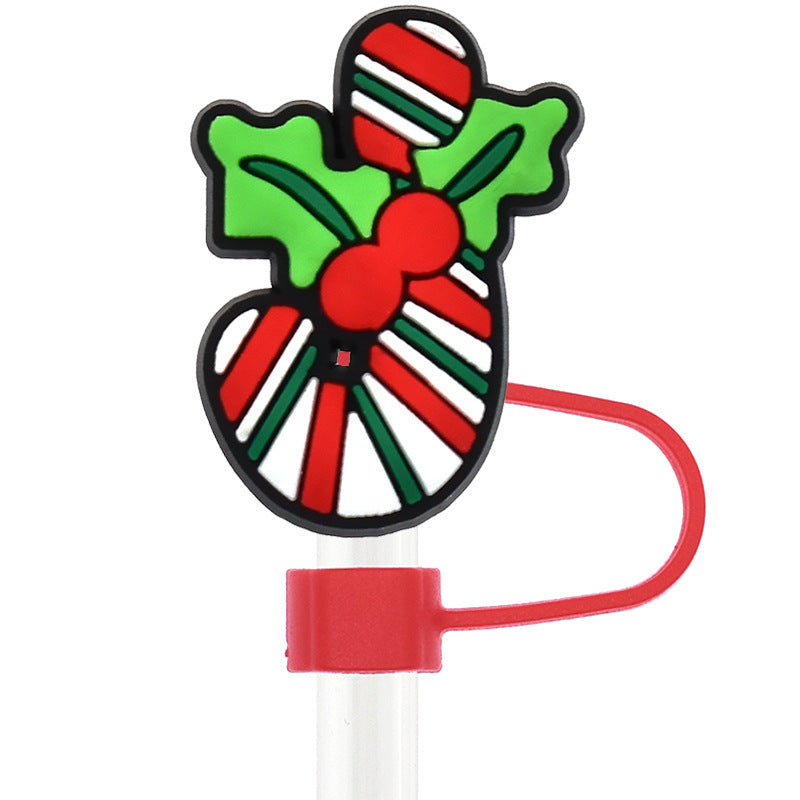 Wholesale 10pcs Christmas Series 10mm Straw Cover Straw Tube Cap