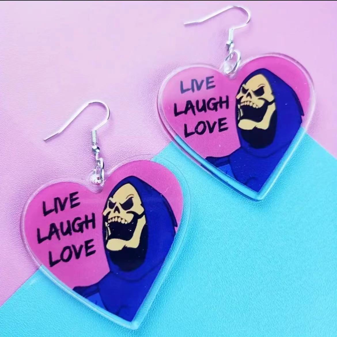 Wholesale Halloween Heart Skull Acrylic Earrings ACC-ES-AnDao019