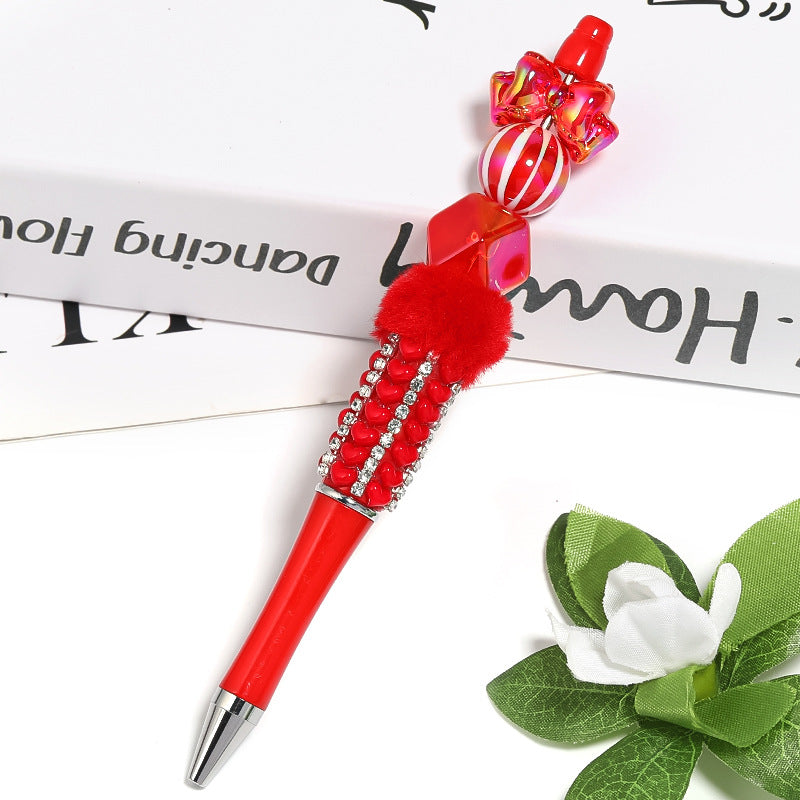 Wholesale 100pcs UV Plated Contrast Red and White Stripes Christmas DIY Beaded Accessories ACC-BDS-BLG077