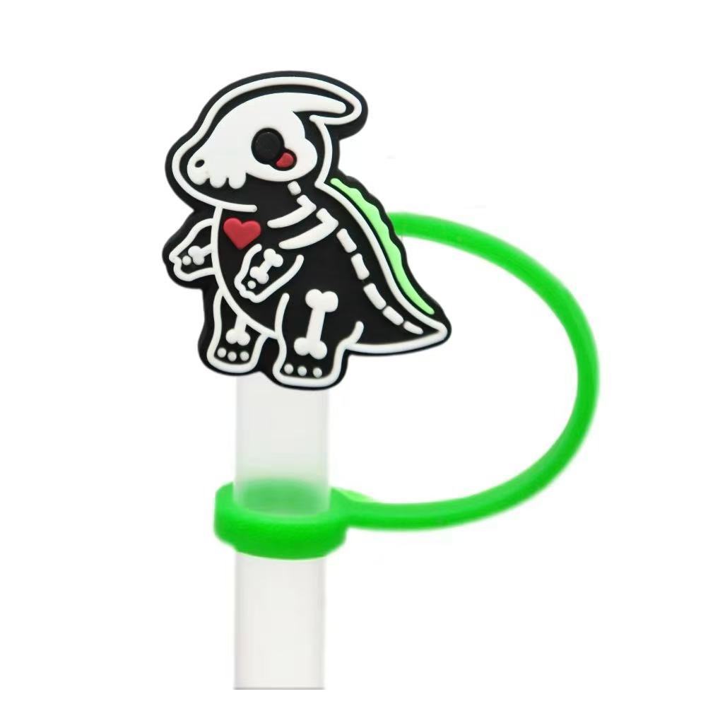 Wholesale 10pcs  themed animal skull shapes Straw Cover Straw Tube Cap