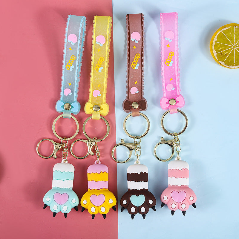 Wholesale Cartoon Cute Cat Claw PVC Soft Glue Keychains ACC-KC-XJY007