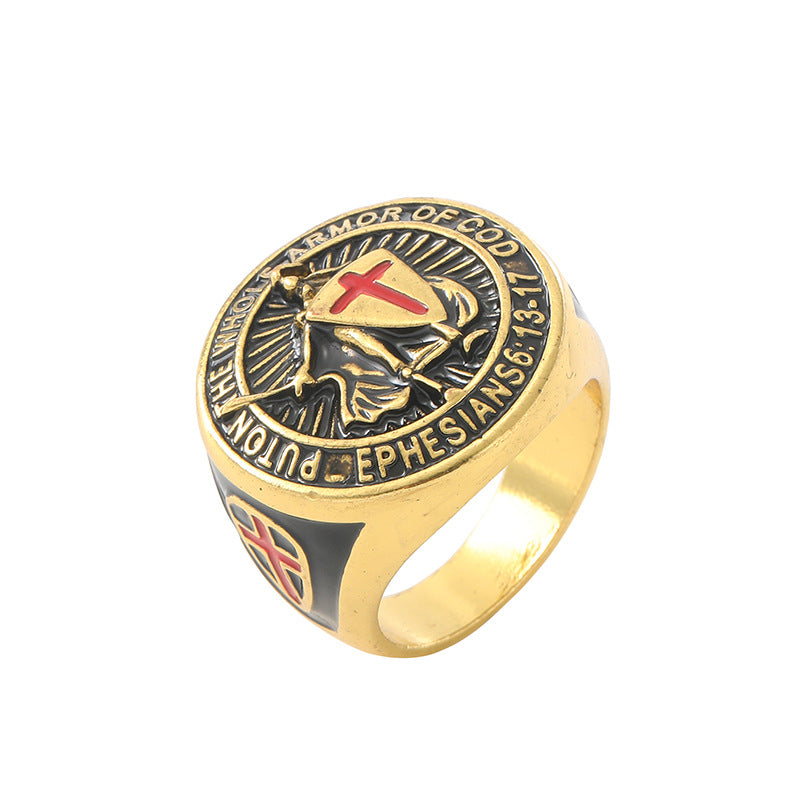 Wholesale Vintage Templar Shield Cross Ring