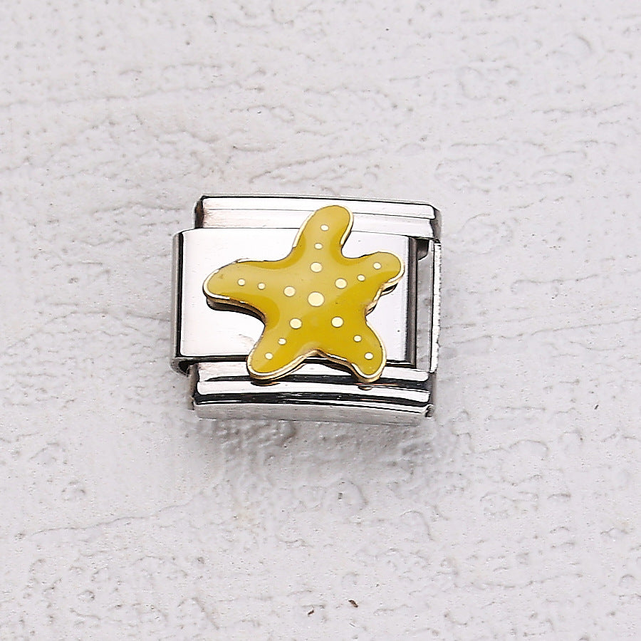 Wholesale 10pcs Italian Charm Bracelet 9mm DIY Splicing Cherry Paper Plane Stainless Steel Composable Bracelet