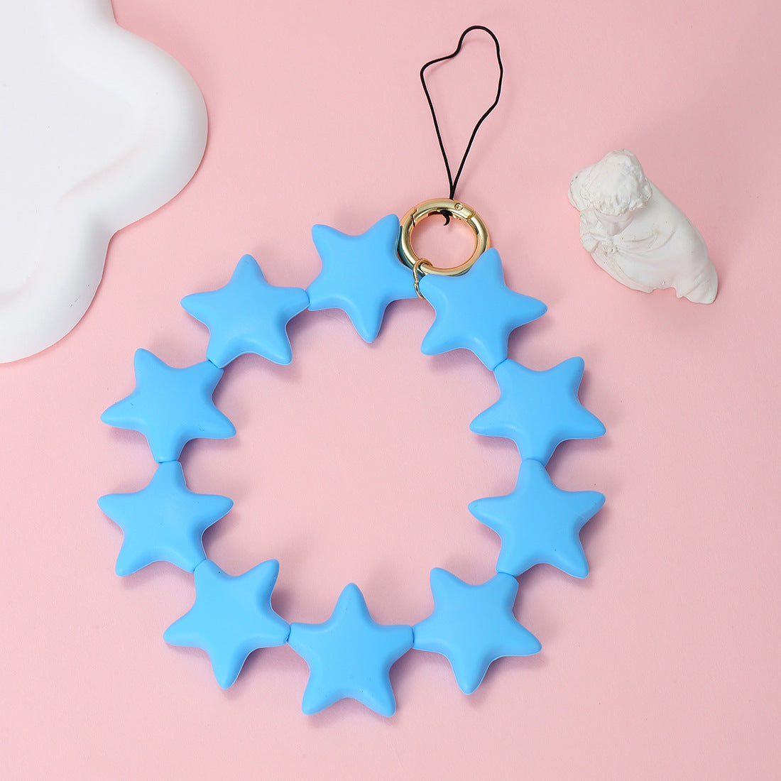 Wholesale Colorful Silicone Star Cute Wristlet Keychain