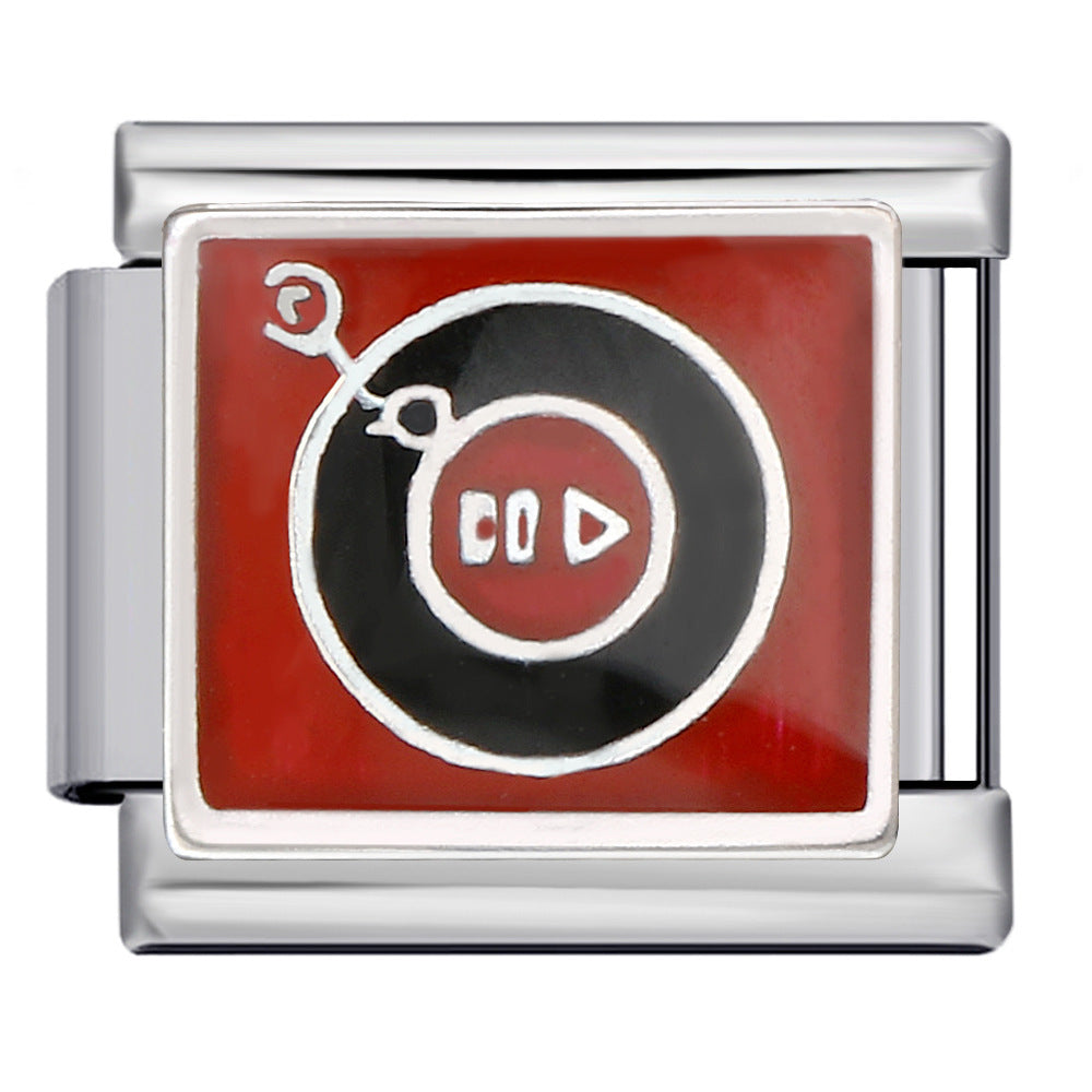 Wholesale 5pcs Italian Charm Bracelet 9mm DIY Splicing Music Hobby Series Stainless Steel Composable Bracelet