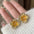 Wholesale Gradient crystal yellow flower earrings