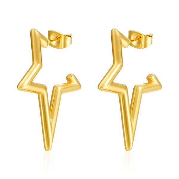 Wholesale  five-pointed star stainless steel plated 18K earrings
