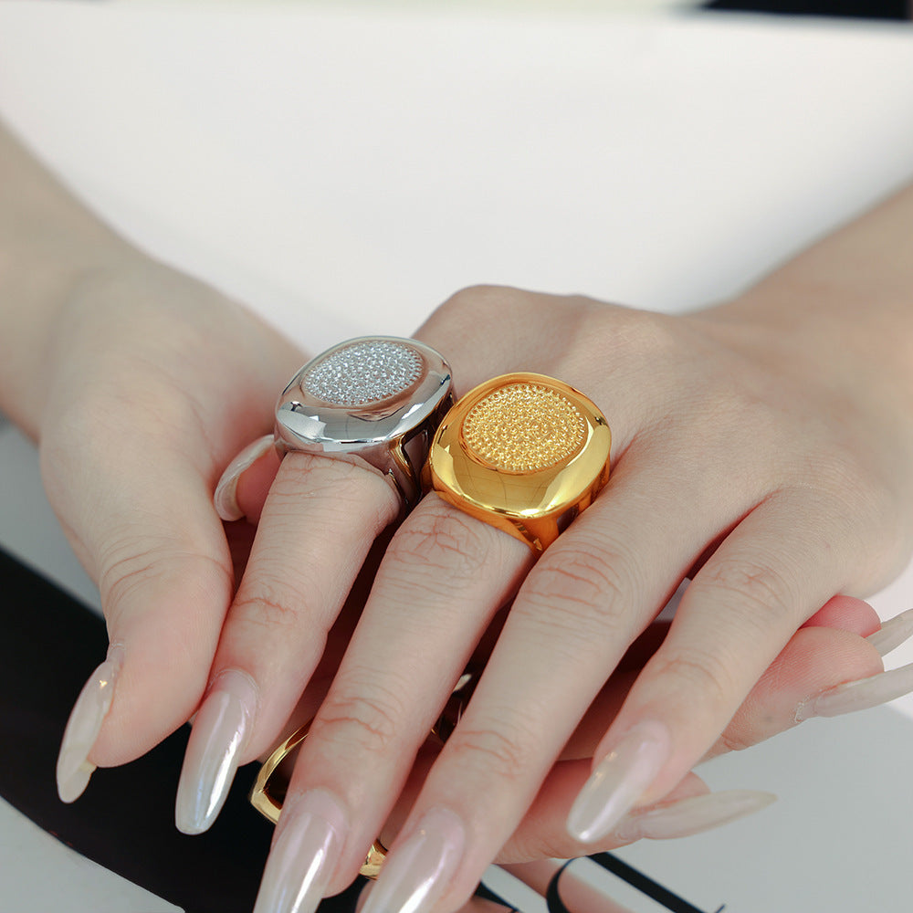 Wholesale Titanium Steel Palm Pattern Ring