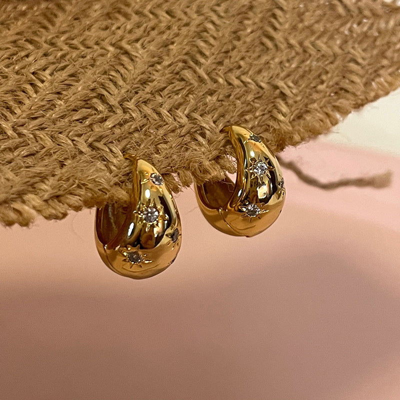Wholesale Geometric Zircon Earrings for Women - Fashionable Metal Studs,  Boutique Resale