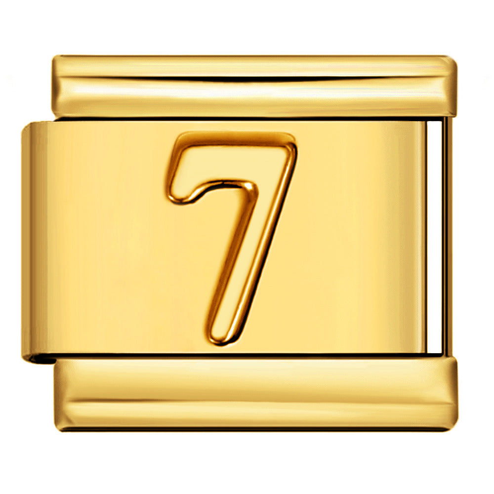 Wholesale Italian titanium steel gold module Charms