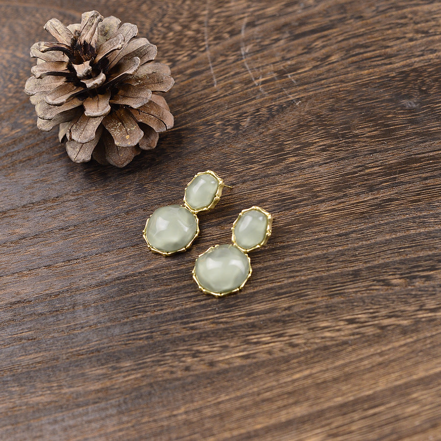 Wholesale Retro irregular water ripple pendant earrings