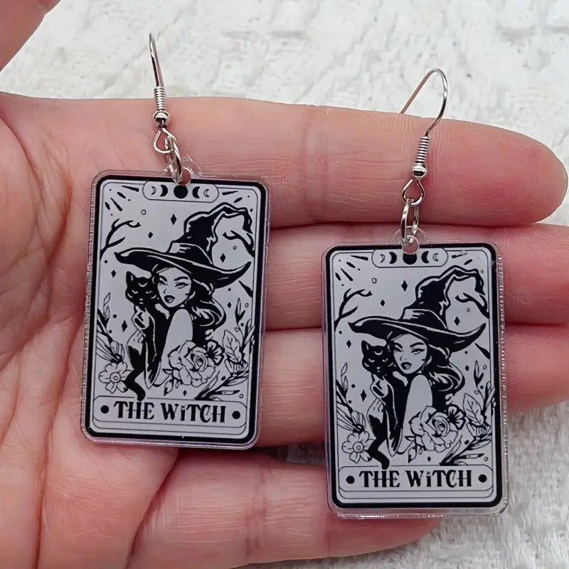 Wholesale Cartoon board game playing cards tarot acrylic earrings