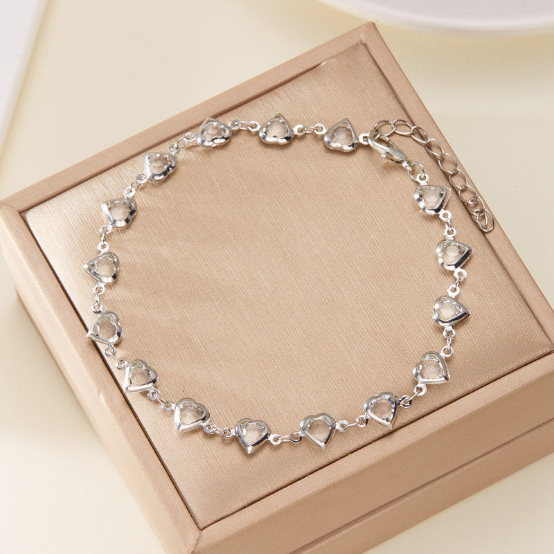 Wholesale Heart Eyes Cherry Rhinestone Bracelet Trendy Fashion Jewelry Accessory For Gift And Boutique Resale