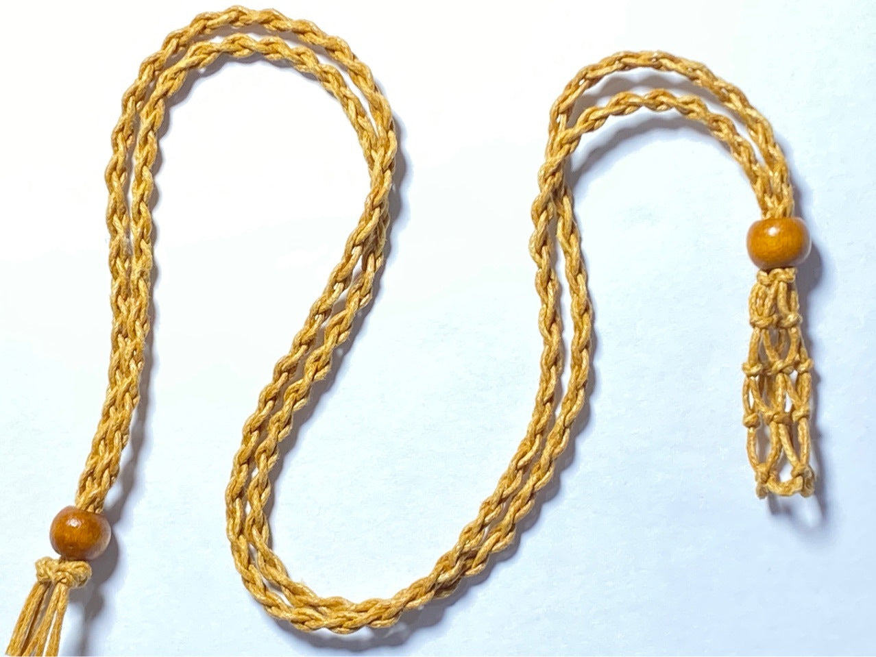 Wholesale Natural Stone Mesh Braided Necklace with Adjustable Vintage Rope ACC-NE-Nius001