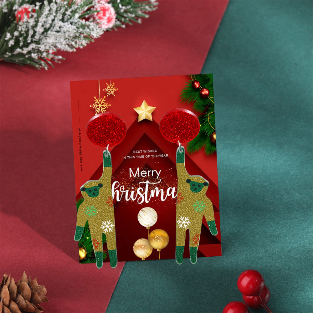 Wholesale Acrylic Christmas Tree Seahorse Crocodile Giraffe Earrings