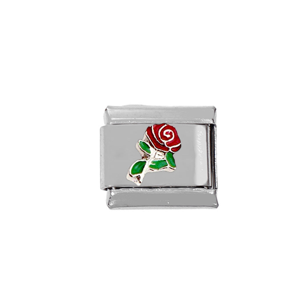 Wholesale Stainless Steel Flower Charms With Enamel Drop Design For DIY Jewelry Making Craft Supply