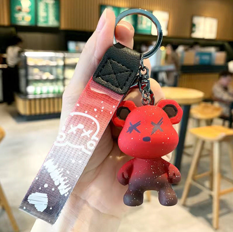 Wholesale Silicone Cartoon Bear Keychain Gradient Design Car Key Accessory Gift