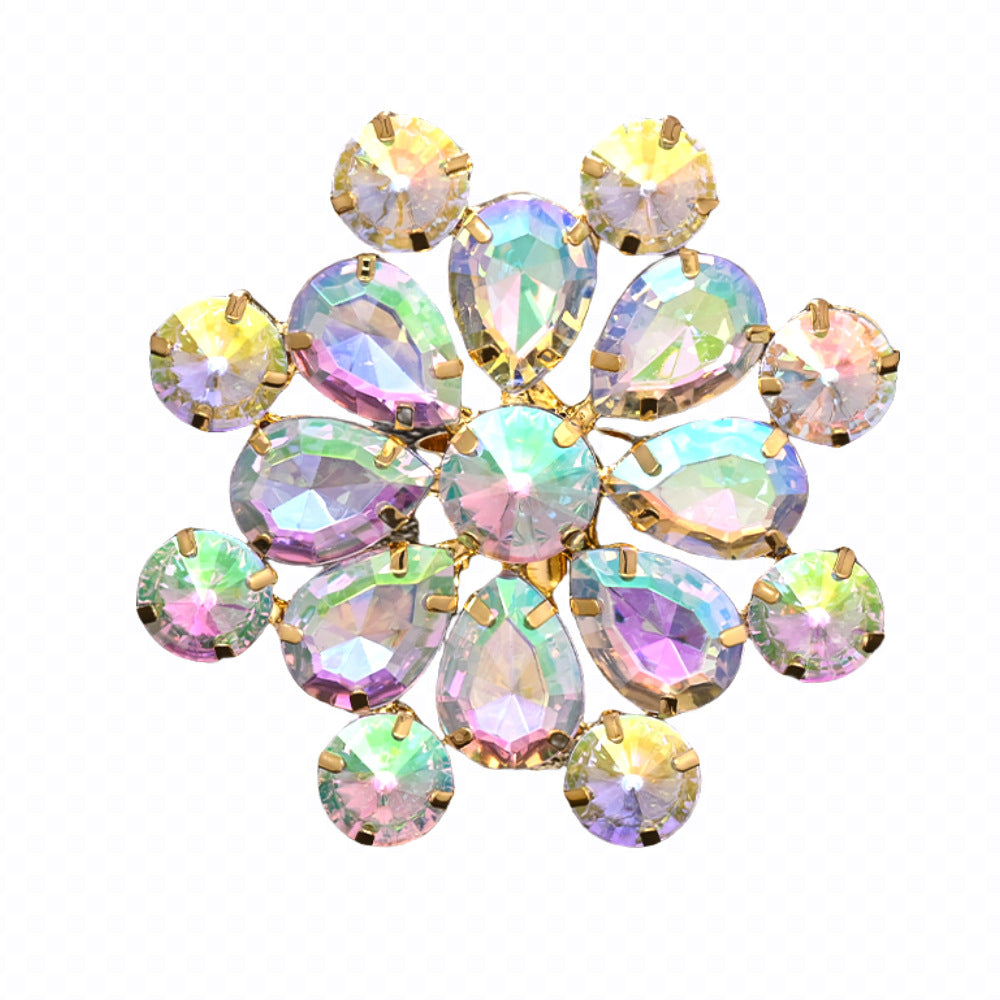 Wholesale  color rhinestone ring exaggerated fashion opening ring